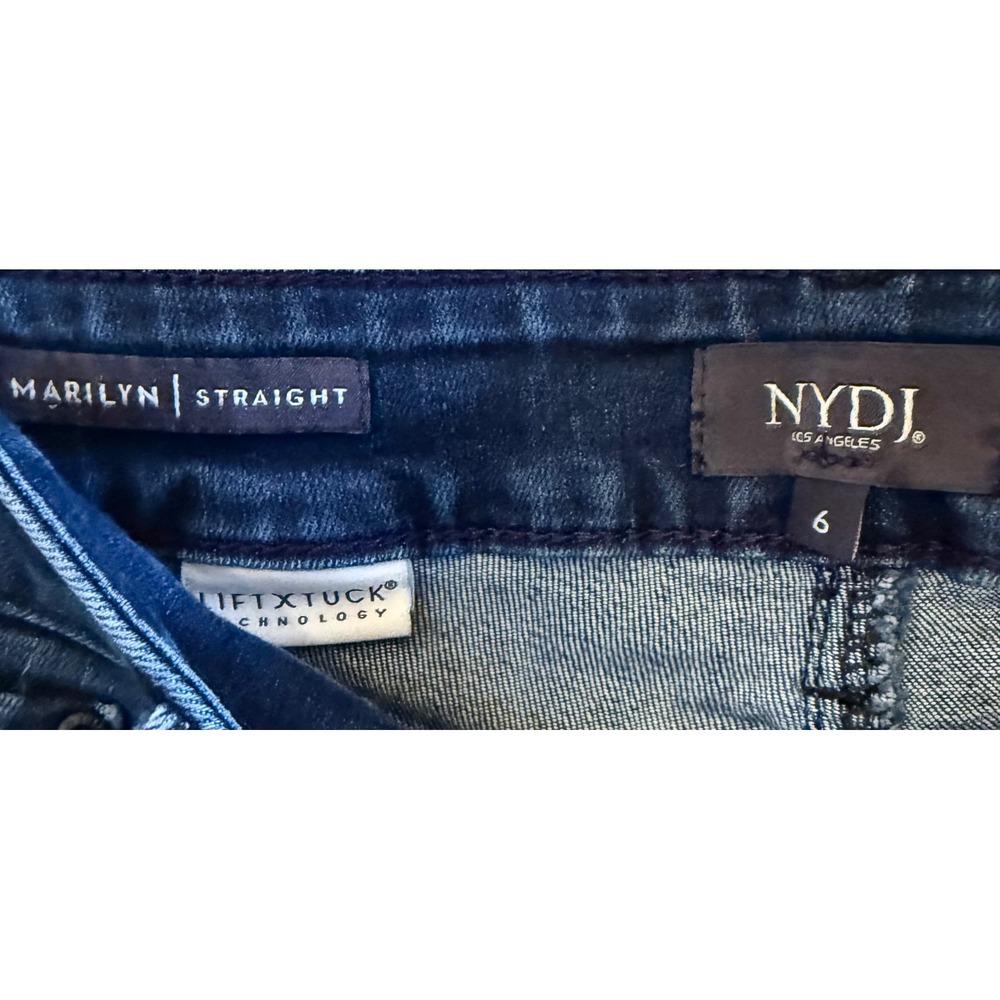 NYDJ Casual Cropped Women's Marilyn Straight Leg Blue Jeans Size 6 Lift x Tuck - Picture 4 of 7